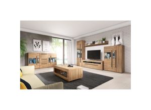 4066075022350 - Lomadox - Wohnzimmer Set inkl Wohnwand Sideboard und Couchtisch TURDA-83 in Eiche Grandson Nb mit led Beleuchtung b h t ca 320 104 50 cm - braun