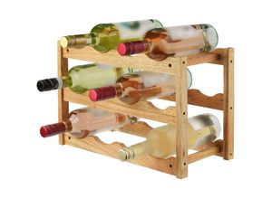 4251756422776 - Weinregal Morena I Stabiles Flaschenregal Aus Holz I Halterung Für 12 Flaschen