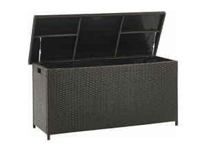 4251682243391 - Beliani - Auflagenbox Braun Rattan 126 x 46 cm 290 l mit Deckel für Garten für Terrasse Aufbewahrung Kissenbox