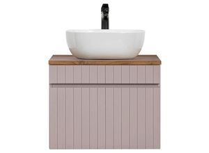 4066075128113 - Lomadox - Waschtischunterschrank 60 cm Keramik Waschbecken altrosa Eiche IRAKLIO-56-ROSE - rosa