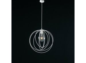 8050713211356 - Bonetti Illumina - Moderner Pendelleuchter aus weißem Eisen ein Licht 42x h45 cm