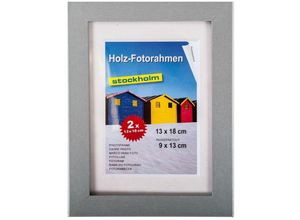 4250407329860 - Keine Angabe - Holz-Fotorahmen 13x18cm 2er Pack versch Farben Bilderrahmen Rahmen Bilder Foto - grau