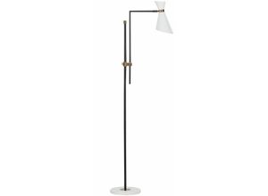 4255664839107 - Beliani - Stehlampe Weiß   Schwarz 155 bis 180 cm Elegant Modern Verstellbar für Wohnzimmer Schlafzimmer Flur - Weiß