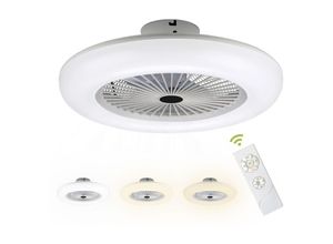 9441002226295 - Hengda - Deckenventilator 80w led mit Fernbedienung Licht Deckenlampe Fernbedienung Timer Dimmbar Smart-LED-Deckenleuchte - Weiß