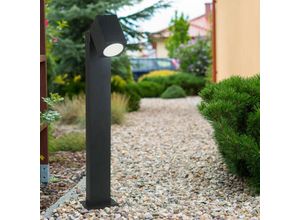 4059157289659 - Etc-shop - Gartenleuchte Außenstehlampe Wegeleuchte schwarz mit verstellbaren Spot Aluminium  1x GU10 IP44 80x105x1175cm