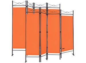 4250525324518 - 2er Set Paravent Lucca 180x163 cm Verstellbar Raumteiler Trennwand Umkleide Sichtschutz Spanische Wand Orange