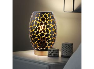 4059157234550 - Etc-shop - Nacht Schreib Tisch Leuchte schwarz gold Dekor Stanzungen Design Lese Lampe