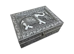 8433933306727 - Signes Grimalt Elephant organisieren Juwelierboxen und Juwelen Rechteckige weiße Box - 7x20x15cm - Blanco