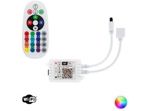 8445044106035 - Ledkia - Controller Dimmer WiFi für rgb LED-Streifen 12 24V dc mit ir Fernbedienung 30 mm