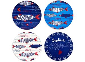 8433933293089 - Signes Grimalt - Numbamantel -Küche Salvamantel Fish 4U Blue Salvamanteles 20x20x1cm 29308 - Azul