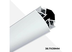 8435427137466 - Barcelona Led - Aluminiumprofil für LED-Streifen mit doppelter Beleuchtung 387x39mm Farbe Weiß - Weiß