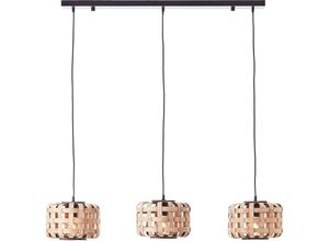 Image of Lampe Woodline Pendelleuchte 3flg bambus Metall/Glas braun 3x A60, E27, 60 w - braun - Brilliant