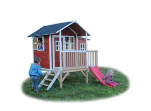 8718469468232 - Exit Toys Spielhaus Loft Rotbraun ca 280 x 200 x 225 cm