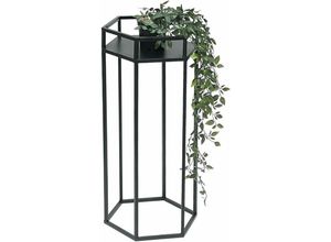 4260700964552 - Blumenhocker Metall Schwarz 6eck 60 cm Blumenständer Blumensäule 96453 m Pflanzenhocker Modern Pflanzenständer - Dandibo