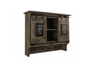 4251213569013 - Massivmoebel24de - Wandgarderobe Mango 90x30x75 grau lackiert railway 260 - grau