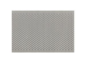 4251682232753 - Outdoor u Indoor Teppich Grau Polypropylene 60x90 cm mit Zackenmuster Rechteckig Kurzflor Gartenaccessoires Terrasse Balkon Wohnzimmer