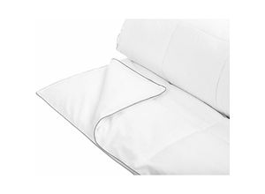 4251682262354 - Bettdecke Weiß Baumwolle 200 x 220 cm Doppeldecke Monochromatisch Warm Ganzjährig Schlafzimmer