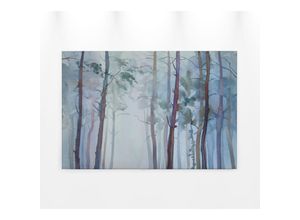 4059432204780 - Leinwandbild AS CRÉATION Aquarelle Forest Bilder Gr B H 90 cm x 60 cm Wald Querformat 1 St bunt (blau grün weiß) Leinwandbilder Aquarell Bild Keilrahmen Wald