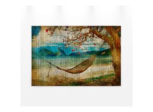 4059432206395 - Leinwandbild AS CRÉATION tahiti Bilder Gr B H 90 cm x 60 cm Strand-Meer Querformat 1 St blau (blau braun beige) Leinwandbilder Keilrahmen Bild Insel