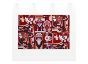 4059432206029 - Leinwandbild AS CRÉATION wall of sound Bilder Gr B H 90 cm x 60 cm Abstrakt Querformat 1 St bunt (rot rosa) Leinwandbilder Keilrahmen Bild Musik Abstrakt Bunt