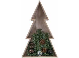 4250407316266 - Buri - 3D led Holz-Weihnachtsbaum 28 cm Holztanne Weihnachten Leuchtbaum Tischdeko Echtholz - Weiß