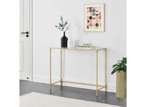 4059438577727 - [encasa] - Konsolentisch Alajärvi 100x35x80cm Goldfarben encasa - Gold