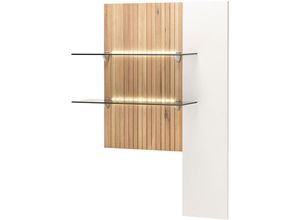 4066075124092 - Wandregal led Beleuchtung Eiche massiv bianco geölt weiß LUCERA-52 b h t ca 82 133 28 cm - weiß