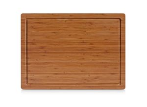 4003368252209 - Bamboo Schneidebrett 45 x 33 cm Mit umlaufender Saftrille zum Auffangen von Fleisch- und Obstsäfte Material Bambus natur