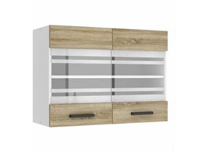 5904316249557 - Hängeschrank Küche Küchenschränke sgw Breite 80 cm Oberschrank mit 2 Türen Küchenhängeschränke Wandschrank Hängend Sonoma-Eiche - Belini