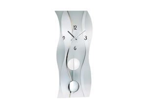 4037445136694 - Pendelwanduhr AMS W7246 Wanduhren Gr B L 60 cm x 25 cm silberfarben Pendeluhren