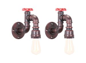 6033797018938 - Axhup - Wandleuchte Kerze Vintage Industrielle Retro Wasserrohr Wandlampe Art Lampe Decor für Wohnzimmer Esszimmer Bar Café - Schwarz