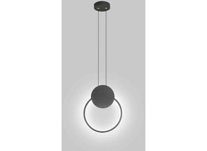 Image of Runder LED-Kronleuchter, 11 w, Hängebeleuchtung, moderne Aluminium-Deckenleuchte, kreative Deckenleuchte, Schwarz