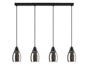 5996595721848 - 72184 Hängeleuchte ilmari E27 4x max15W Metall schwarz Glas getönt B72cm H120cm Ø10cm dimmbar - Rabalux