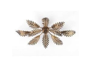 8030626534520 - Onli Lighting - Onli felce 6 Light Feather Multi Arm Halbbündige Deckenleuchte Bronze