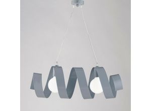 8050713211660 - Bonetti Illumina - Pendelleuchter aus Eisen mit zwei Lichtern Grau 54x h20 cm