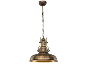 0645656383079 - Toscohome - Hängelampe 70 cm Industriestil Farbe antik gold