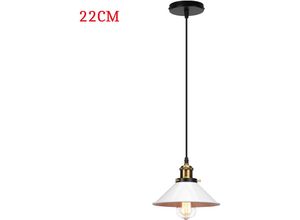 Image of Pendelleuchte Edison Hängelampe mit Ø22cm Regenschirm Lampenschirm Eisen Art Lampe für Loft Esszimmer Wohnzimmer Weiß 1PCS