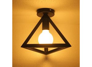 Image of Wottes - Dreieckige Deckenleuchte 25CM Schwarz Deckenlampe Metall Hängelampe für Restaurants Esszimmern Küchen