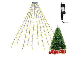 9441001218871 - Vingo - 280 LEDs Lichterkette Weihnachtsbaum 28m Außen Christbaumbeleuchtung mit Ring led Baummantel 8 Lichtmodi Warmweiß - Warmweiß