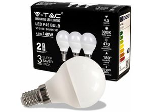 3800157680332 - Vtac - v-tac Lampadina led E14 45W P45 2700K (Box 3 Pezzi)