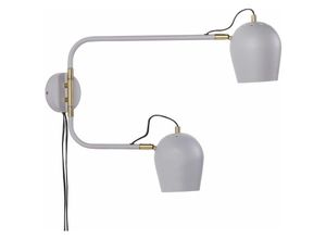 4255664841339 - Beliani - Wandlampe Hellgrau aus Eisen 2-Flammig Industrial Style Modern Elegant für Wohnzimmer Schlafzimmer Flur - Grau