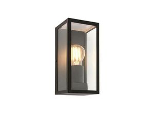 5017588787570 - Saxby Lighting - Saxby Breton - 1 leichte Außenwandlaterne mattschwarz Glas IP44 E27