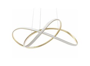 4251682271387 - Beliani - Hängelampe led Gold Aluminium 120 cm Pendelleuchte geschwungene Form für Wohnzimmer für Salon für Essszimmer - Gold