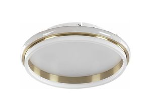 4251682281478 - Beliani - led Deckenleuchte Gold und Weiß Metall Ringförmig Warmweißes Licht Modern für Wohnzimmer Küche Bad Schlafzimmer Esszimmer Flur - Weiß