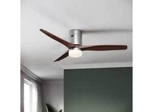 0641197338578 - Sunxury - sonni Deckenventilator mit licht und fernbedienung echtem Holz dc 35W 3 Flügel 5 Leistungsstufen modern Intelligente Zeiteinstellung 132cm