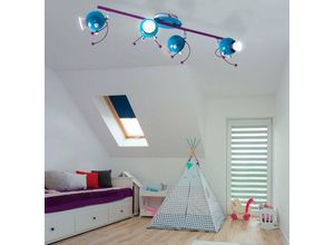 4059157326118 - Etc-shop - Deckenleuchte Kinderzimmerlampe Leuchte Deckenlampe Spielzimmer 4 flammig Spots beweglich Stahl lila türkis 4x GU10 4W 240Lm 3000K LxH