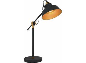 4059157155770 - Etc-shop - Retro Schreib Nacht Tisch Lampe schwarz gold Wohn Schlaf Zimmer Beleuchtung Lese Leuchte verstellbar