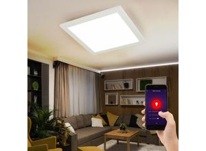 Image of Etc-shop - Smart Home Deckenlampe Panel Smartlight Deckenleuchte, cct Schaltung Timer led dimmbar steuerbar per App, quadrattisch 30x30cm