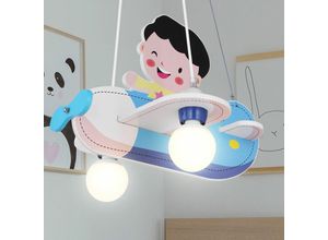 4059157236813 - Etc-shop - Kinder Decken Pendel Leuchte Jungen Flugzeug Holz Flieger Hänge Lampe blau