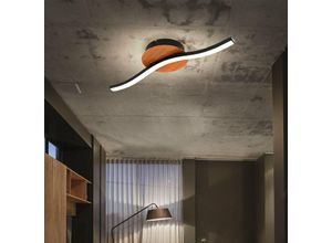Image of Deckenleuchte Wohnzimmerlampe led Holz Deckenlampe schwarz Deckenlampe Schlafzimmer, Metall Acryl ,1x led 6W 500Lm 3000K, LxBxH 39,5x13x7 cm